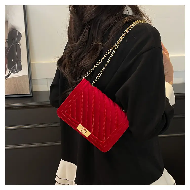 2025 Velvet Shoulder Bag Set 4 Colors — feature 14