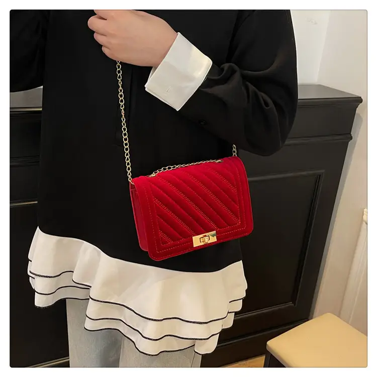 2025 Velvet Shoulder Bag Set 4 Colors — feature 15