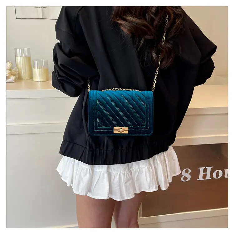 2025 Velvet Shoulder Bag Set 4 Colors — feature 21