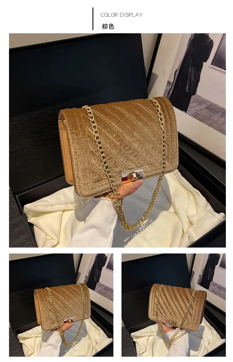 2025 Velvet Shoulder Bag Set 4 Colors — feature 28