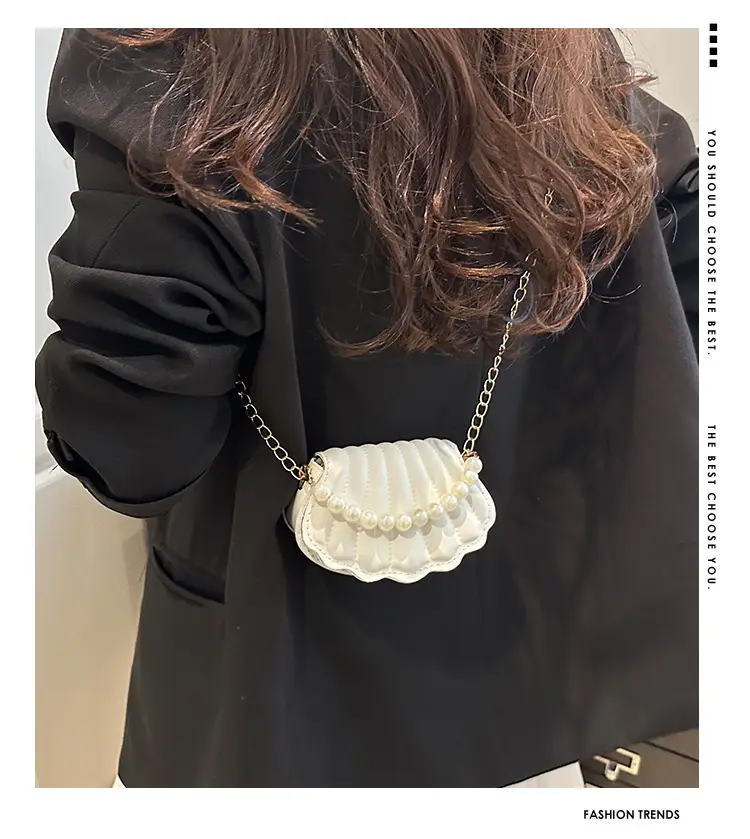 Women's Sweet Shell Crossbody Bag with Pearl Trim — feature 1
