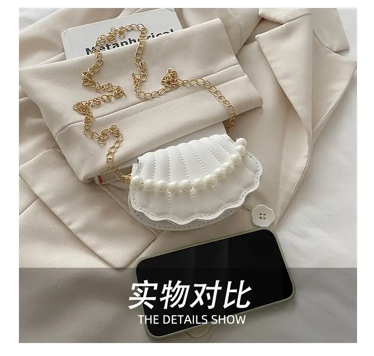 Women's Sweet Shell Crossbody Bag with Pearl Trim — feature 10