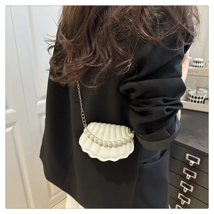 Women's Sweet Shell Crossbody Bag with Pearl Trim — feature 14