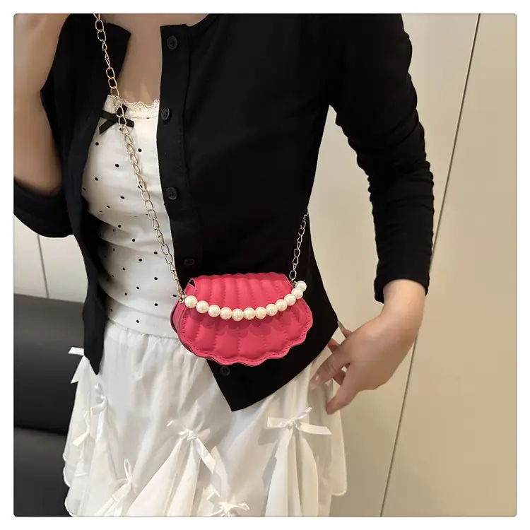Women's Sweet Shell Crossbody Bag with Pearl Trim — feature 15