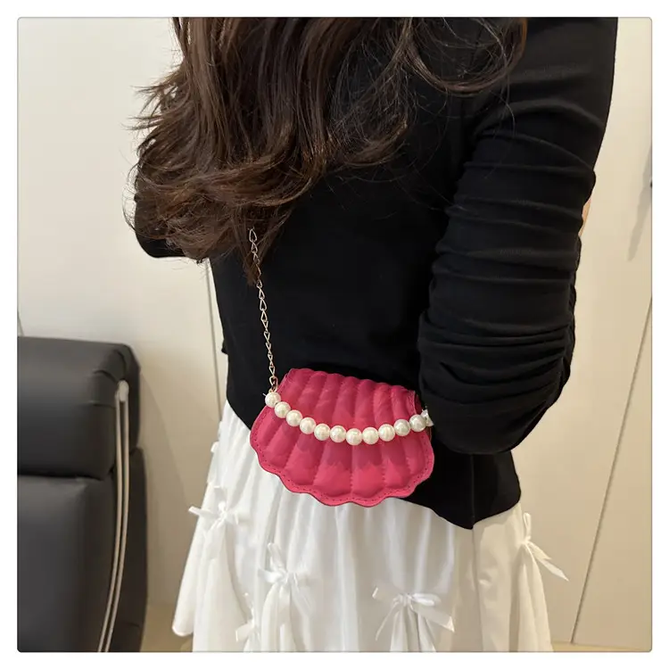 Women's Sweet Shell Crossbody Bag with Pearl Trim — feature 16