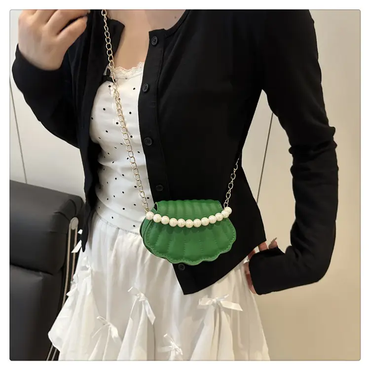 Women's Sweet Shell Crossbody Bag with Pearl Trim — feature 17