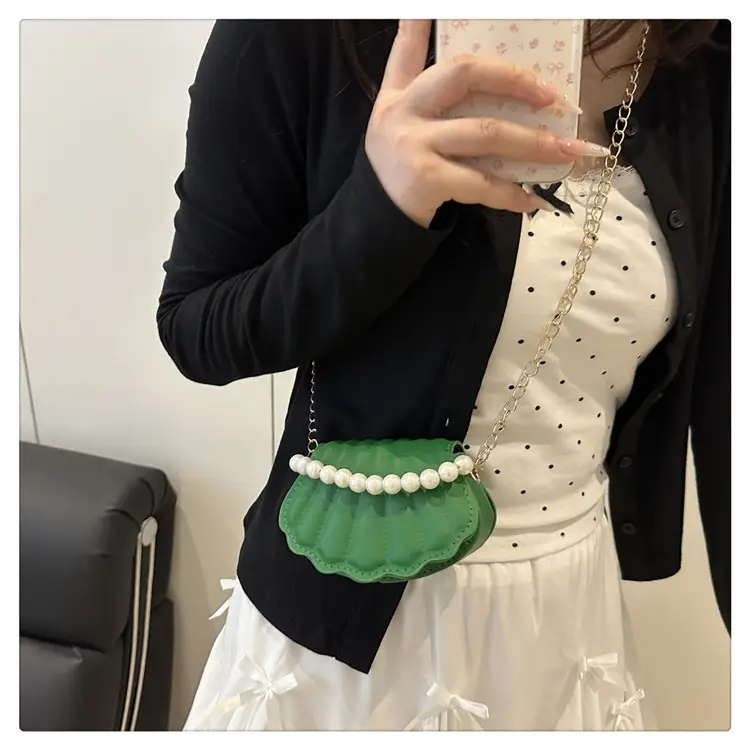 Women's Sweet Shell Crossbody Bag with Pearl Trim — feature 18