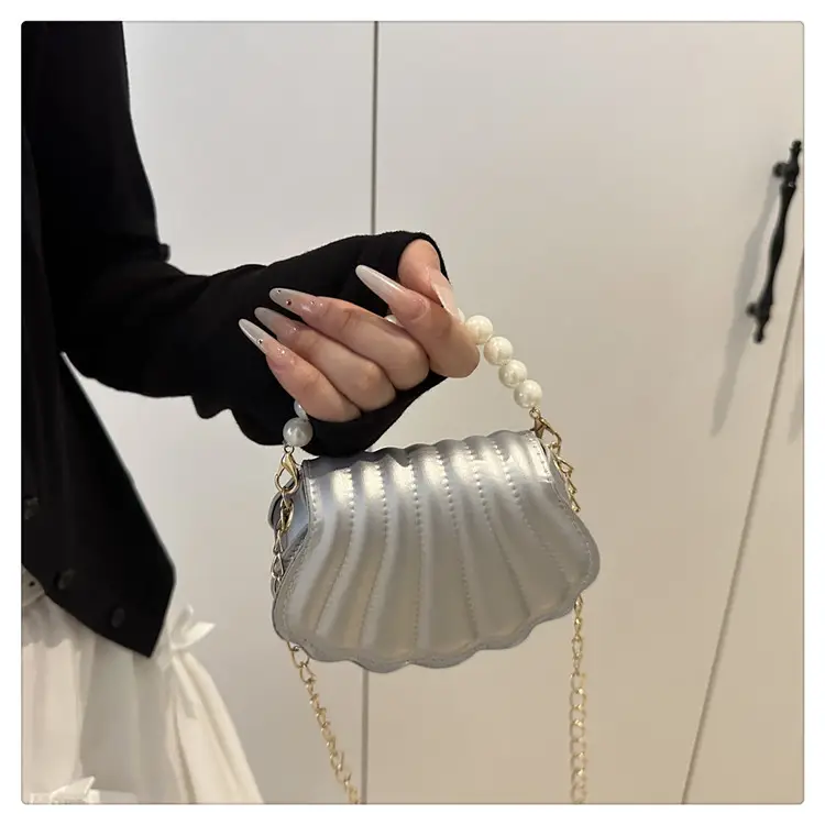 Women's Sweet Shell Crossbody Bag with Pearl Trim — feature 19