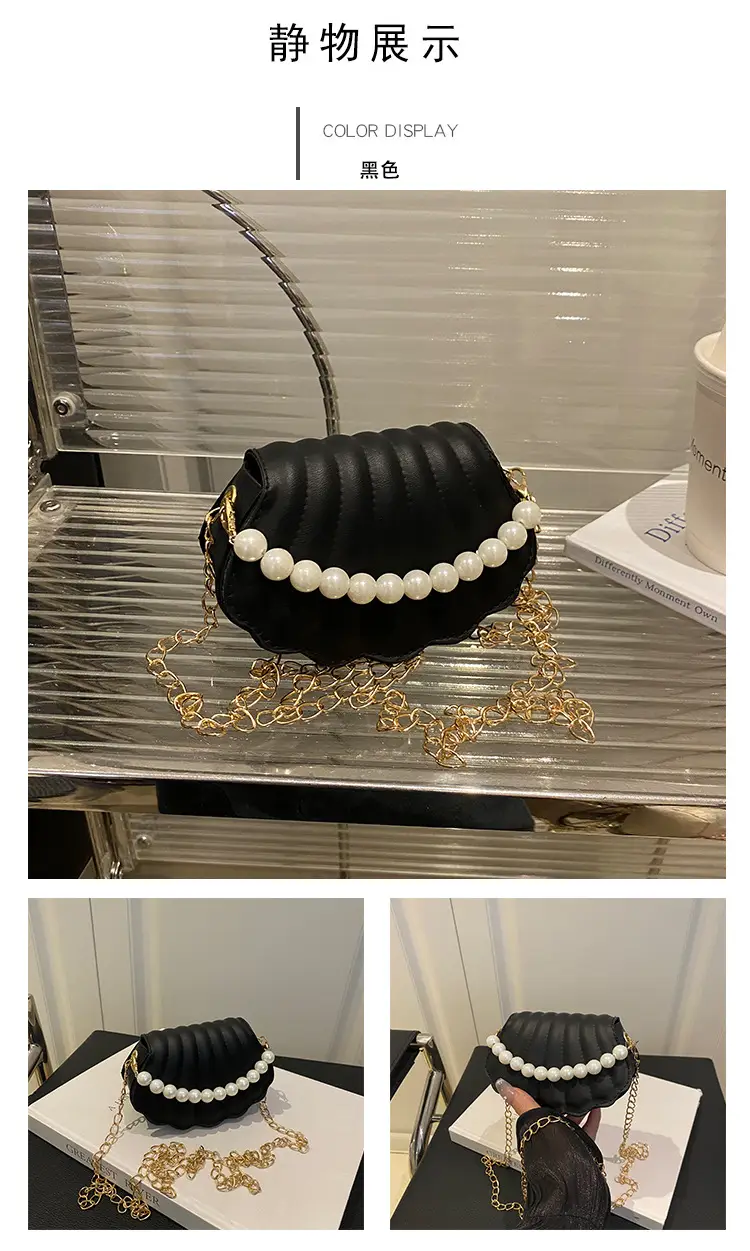 Women's Sweet Shell Crossbody Bag with Pearl Trim — feature 23