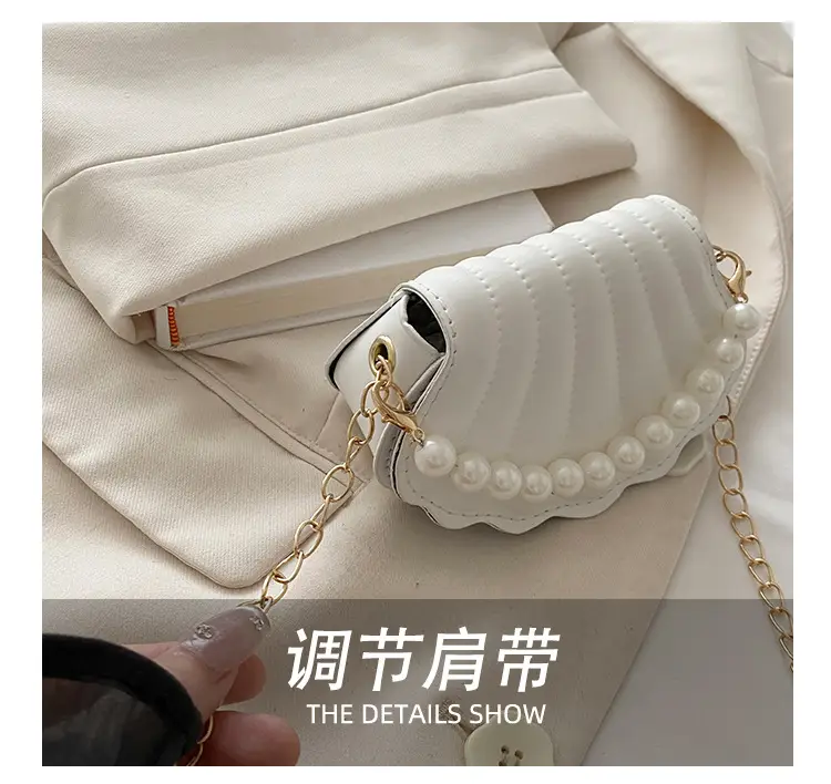 Women's Sweet Shell Crossbody Bag with Pearl Trim — feature 6