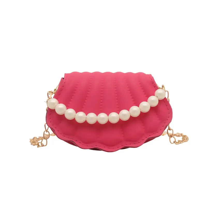 Women's Sweet Shell Crossbody Bag with Pearl Trim - Image 5