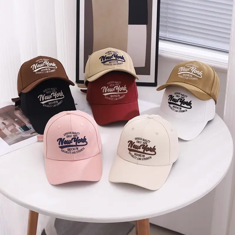 Women Korean Embroidered Baseball Cap Beige — feature 1