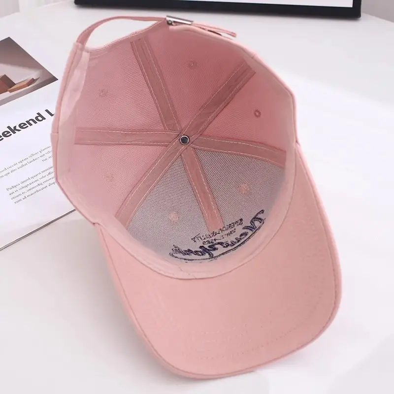 Women Korean Embroidered Baseball Cap Beige — feature 7