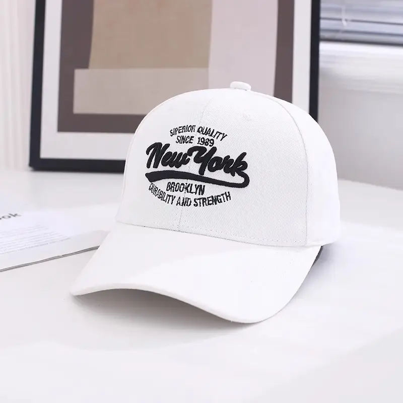 Women Korean Embroidered Baseball Cap Beige - Image 5