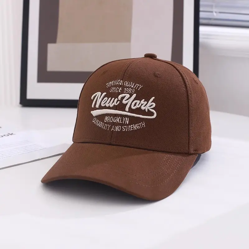 Women Korean Embroidered Baseball Cap Beige - Image 7