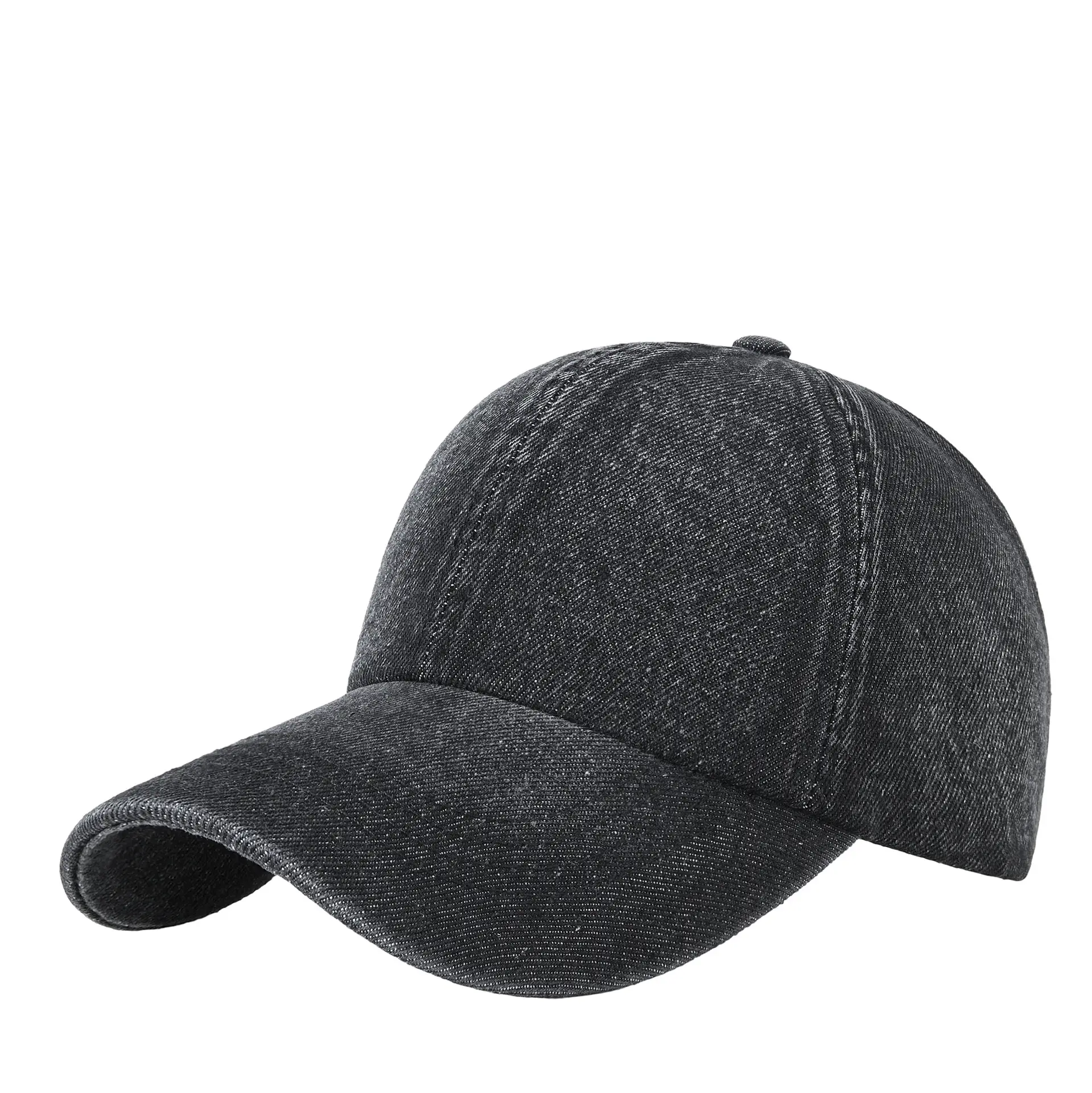 Men's Grey Denim Baseball Cap with Adjustable Strap - Image 8