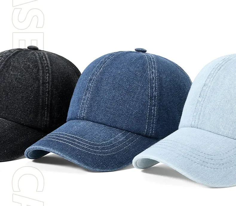 Men's Grey Denim Baseball Cap with Adjustable Strap — feature 11