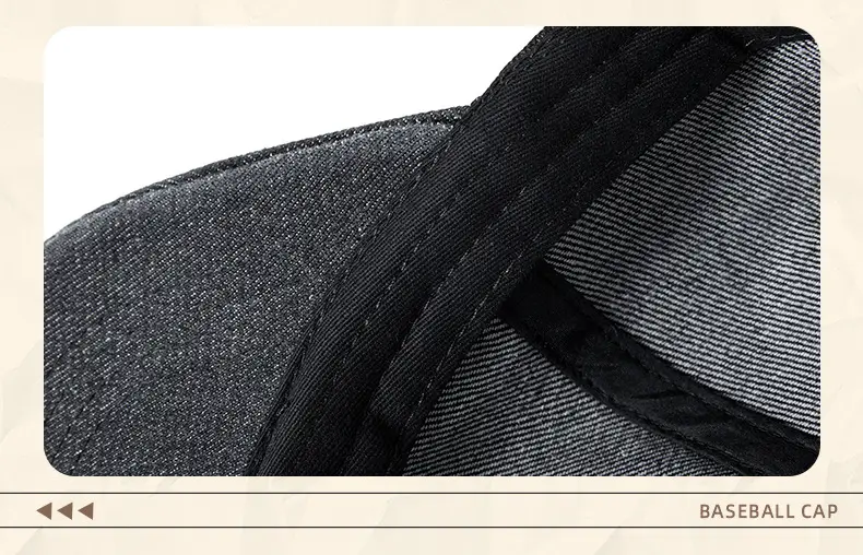 Men's Grey Denim Baseball Cap with Adjustable Strap — feature 28
