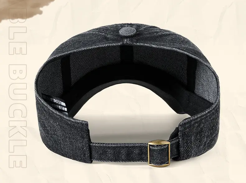 Men's Grey Denim Baseball Cap with Adjustable Strap — feature 30