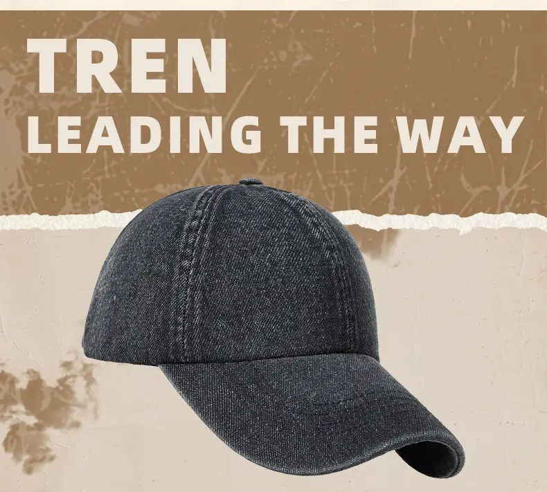 Men's Grey Denim Baseball Cap with Adjustable Strap — feature 8