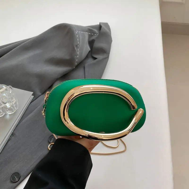 Retro Metal Chain Mini Bag with Gold Handle - Image 4