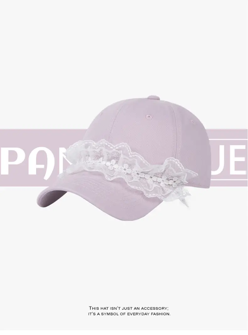 Lace Baseball Cap for Women Summer Fresh Duckbill Hat — feature 3