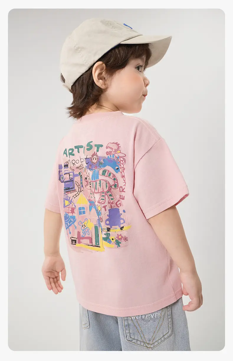 Boy Light Blue Cartoon T-Shirt Summer Casual — feature 13