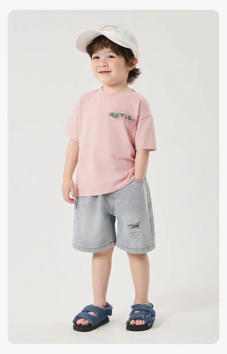 Boy Light Blue Cartoon T-Shirt Summer Casual — feature 15