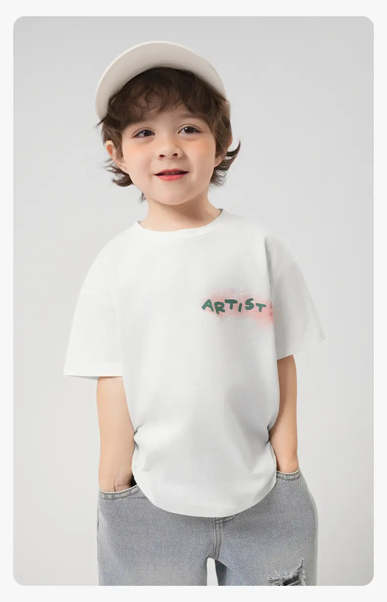 Boy Light Blue Cartoon T-Shirt Summer Casual — feature 17