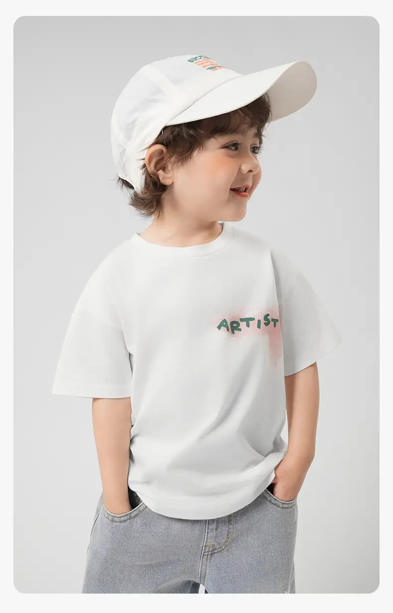 Boy Light Blue Cartoon T-Shirt Summer Casual — feature 18