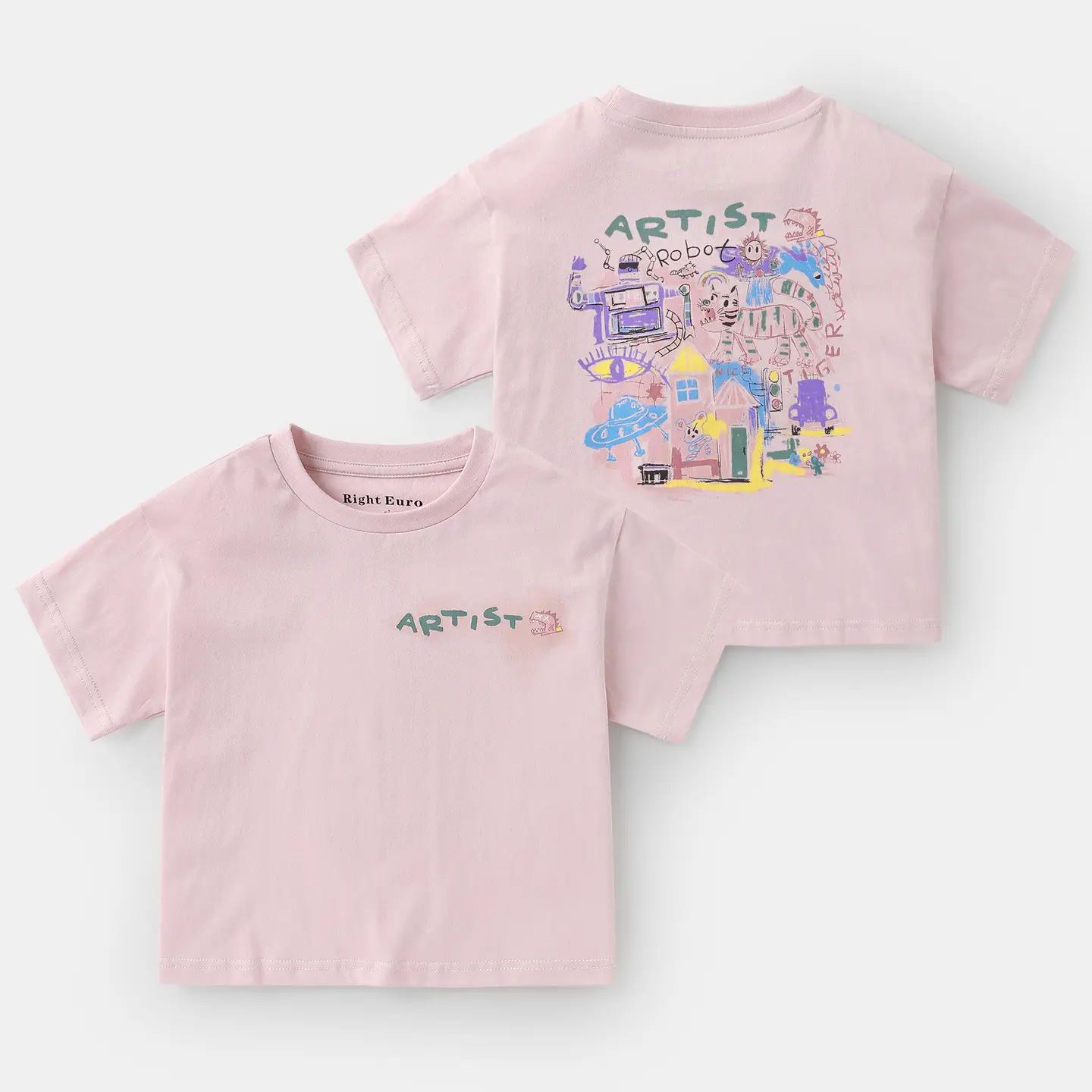 Boy Light Blue Cartoon T-Shirt Summer Casual