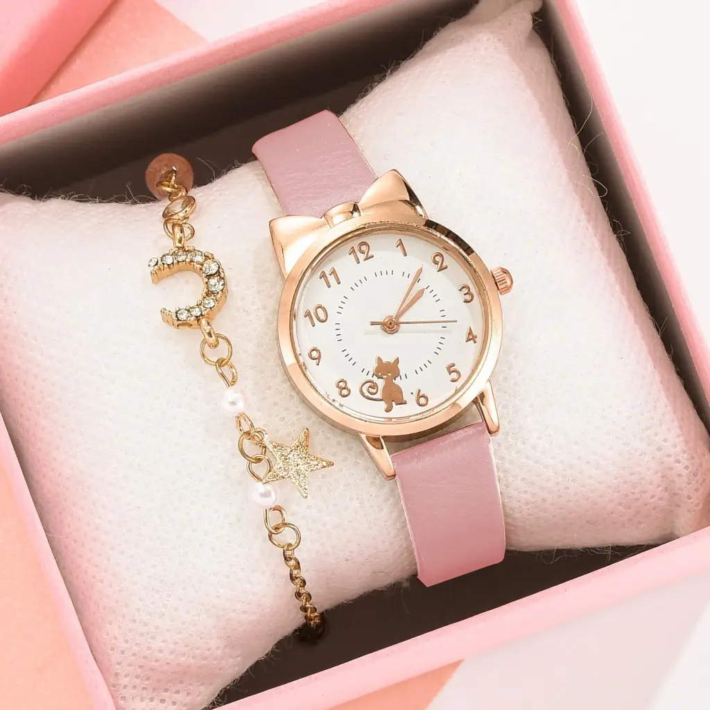 Cute Korean Version Watch for Girls with Brown Leather Band — feature 5