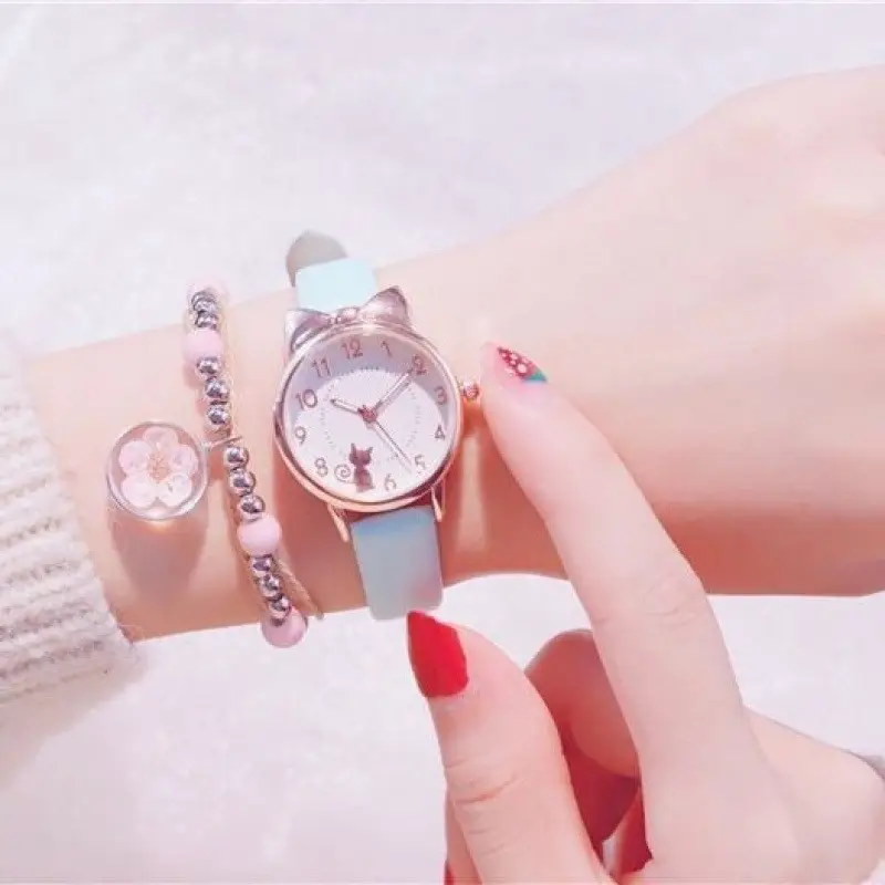 Cute Korean Version Watch for Girls with Brown Leather Band — feature 8