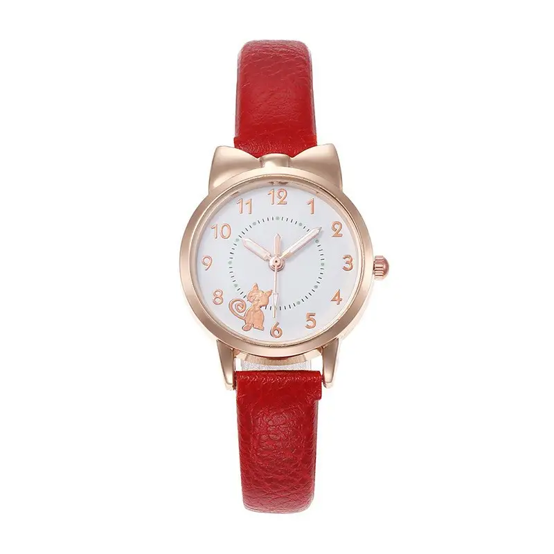 Cute Korean Version Watch for Girls with Brown Leather Band - Image 5