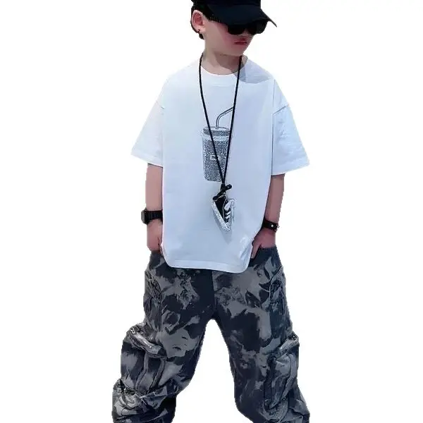 Children Cotton Printed T-Shirt Summer Medium Large - Image 5