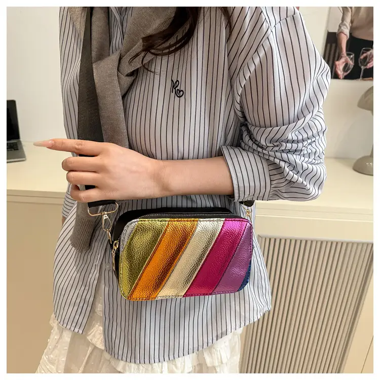 Trendy Multi Color Crossbody Bag with Wide Strap — feature 15
