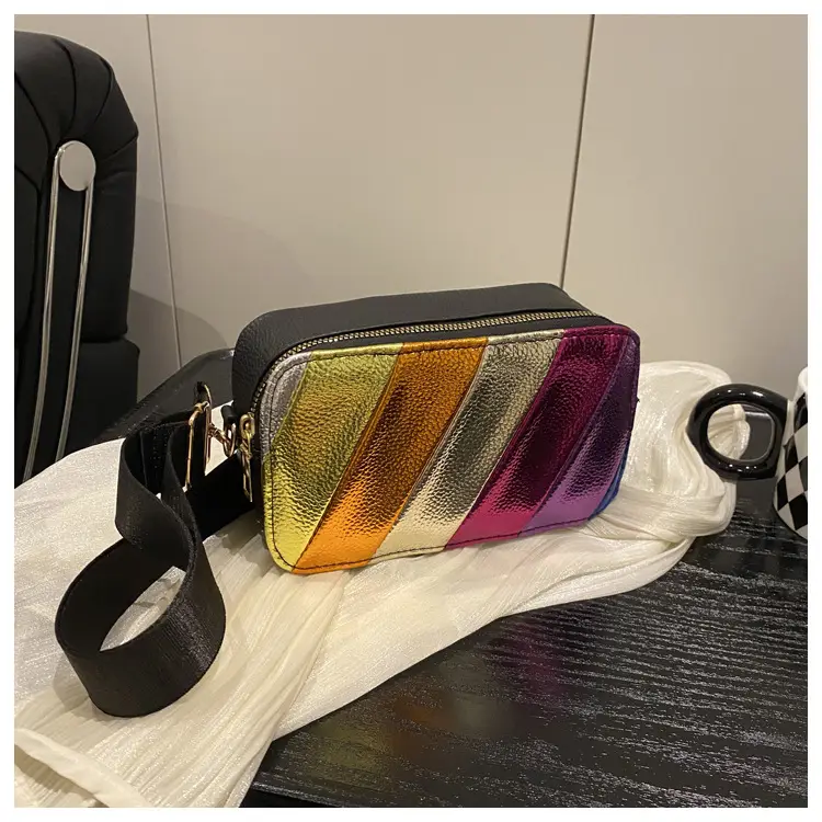 Trendy Multi Color Crossbody Bag with Wide Strap — feature 19