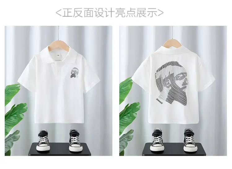 Boys T-Shirt White Graphic Short Sleeve Summer Wear — feature 2