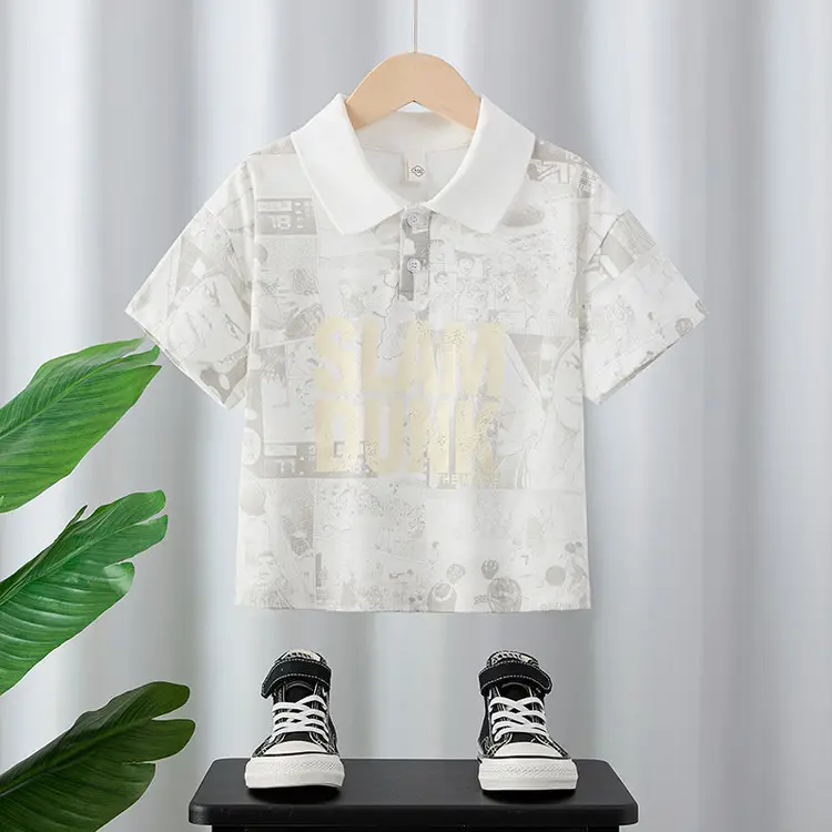 Children's Boys Polo Shirt Slam Dunk Print Summer 2025 - Image 4