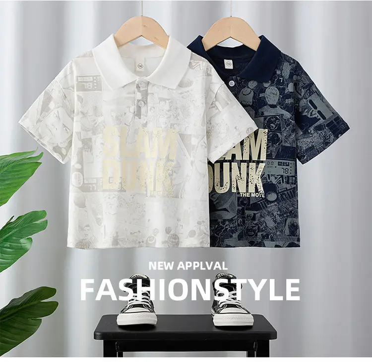 Children's Boys Polo Shirt Slam Dunk Print Summer 2025 — feature 1