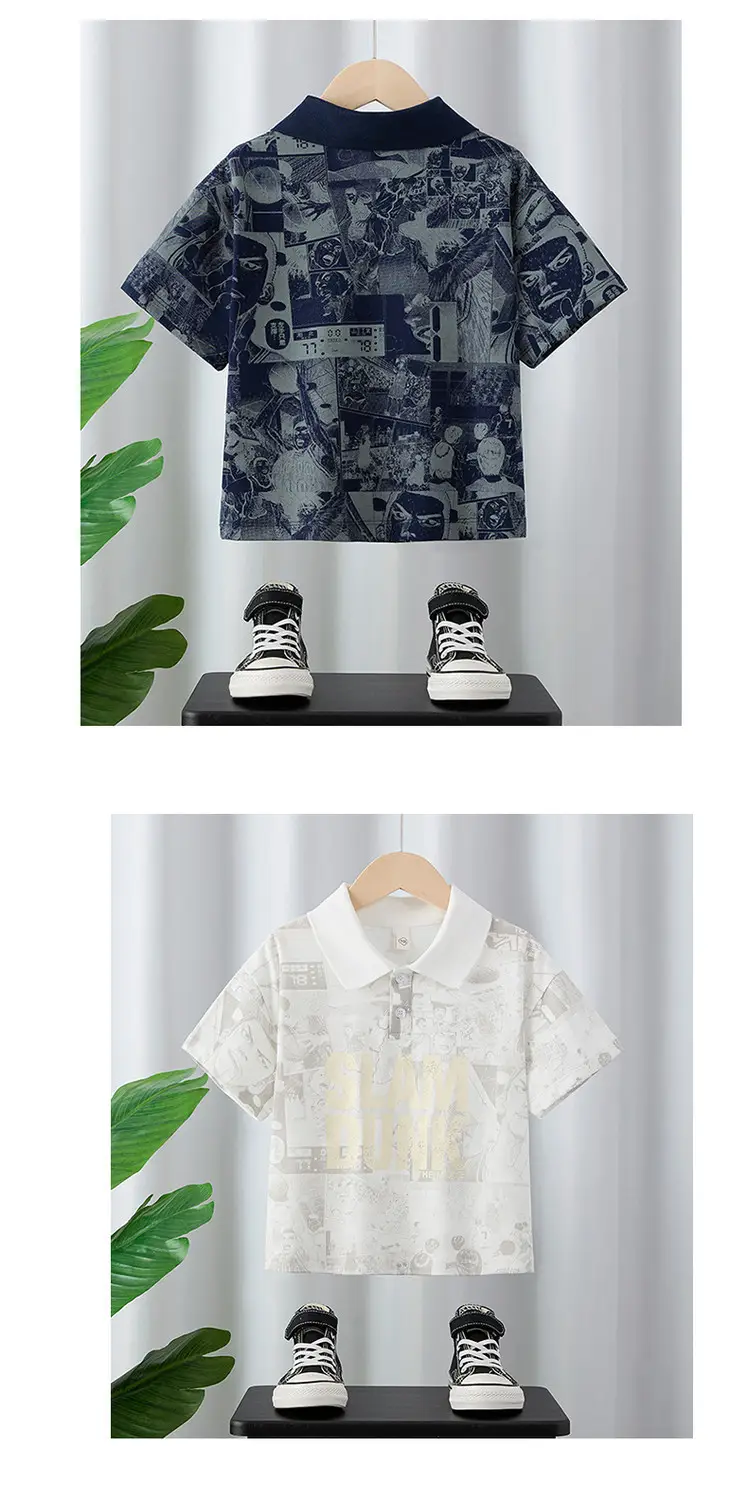 Children's Boys Polo Shirt Slam Dunk Print Summer 2025 — feature 10