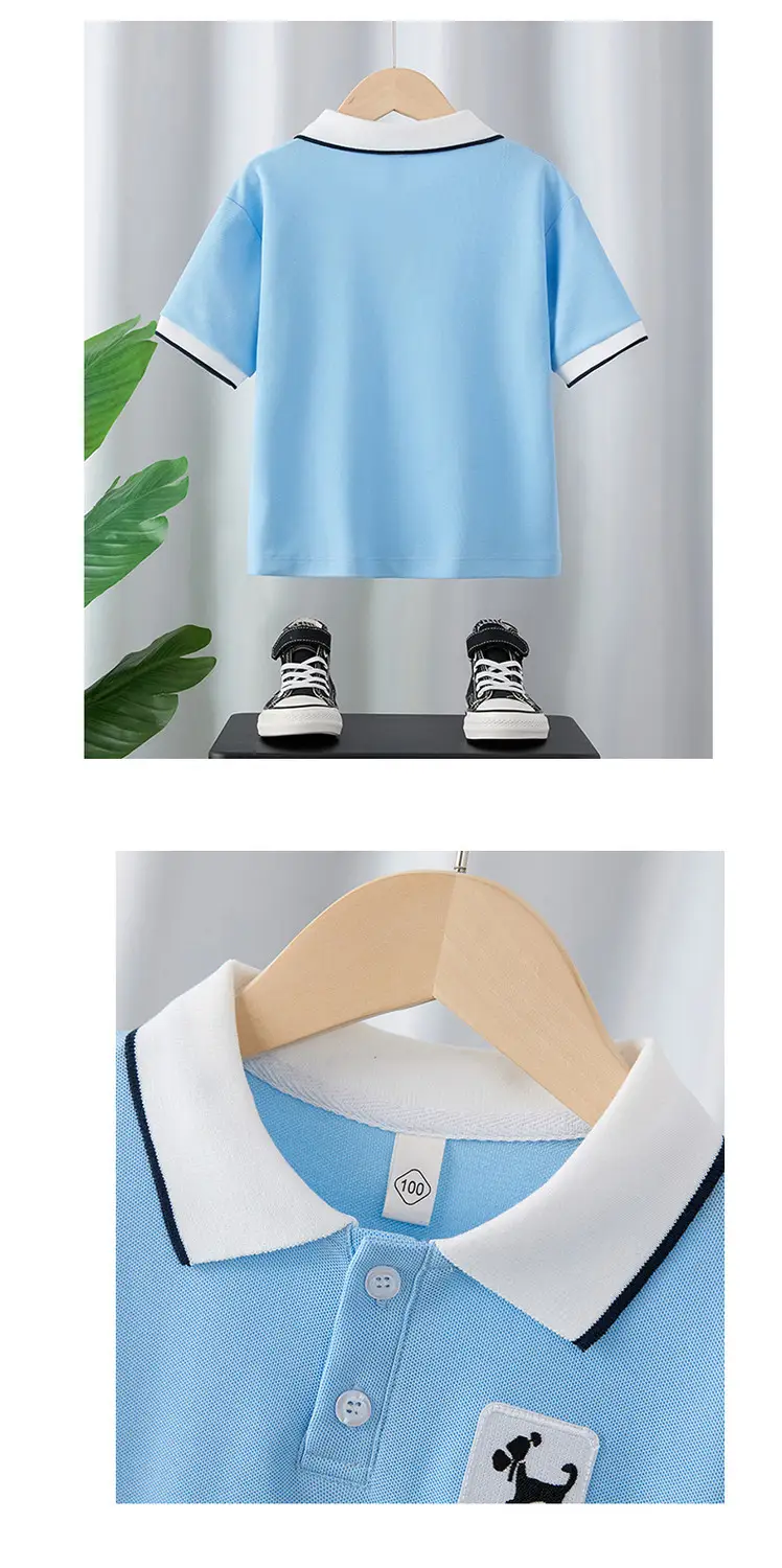 Boys Light Blue Polo Shirt Medium Large Summer 2025 — feature 11