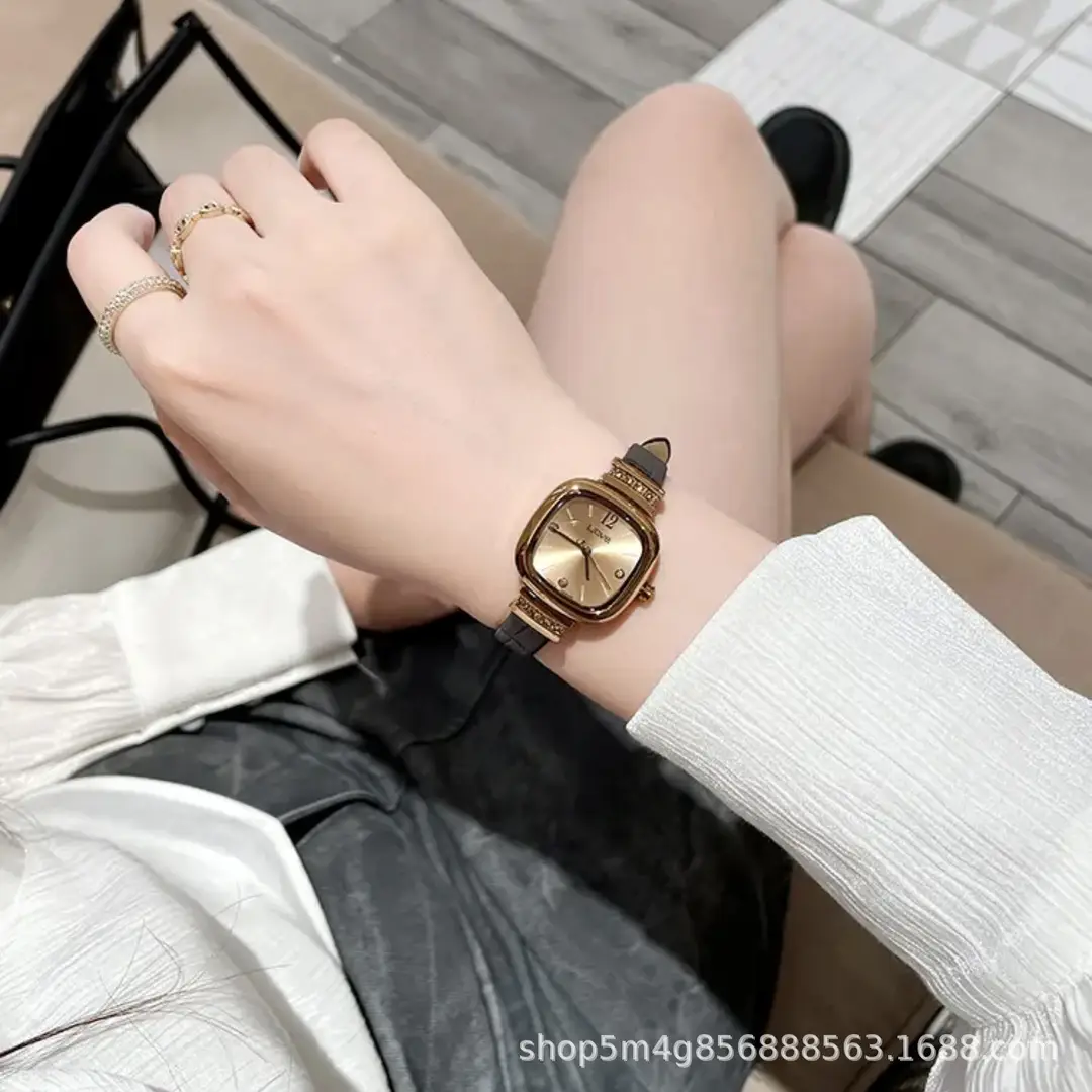 Gezhi Counter Quality Small Sugar Cube Women's Watch Light Luxury Versatile Trendy Fashion Simple Temperament Exquisite Wristwatch