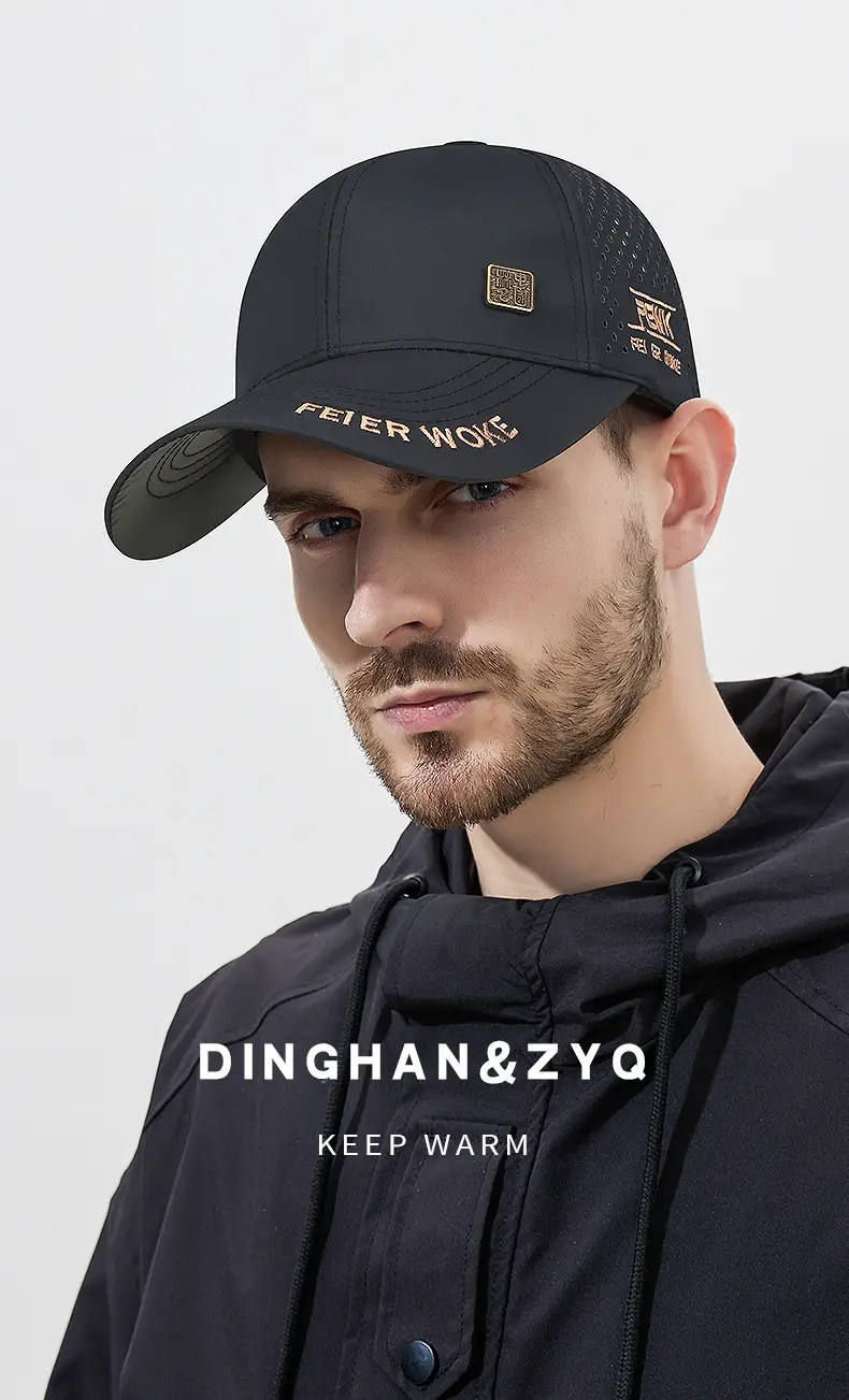 Men Mesh Cap Black Summer Outdoor Visor — feature 1
