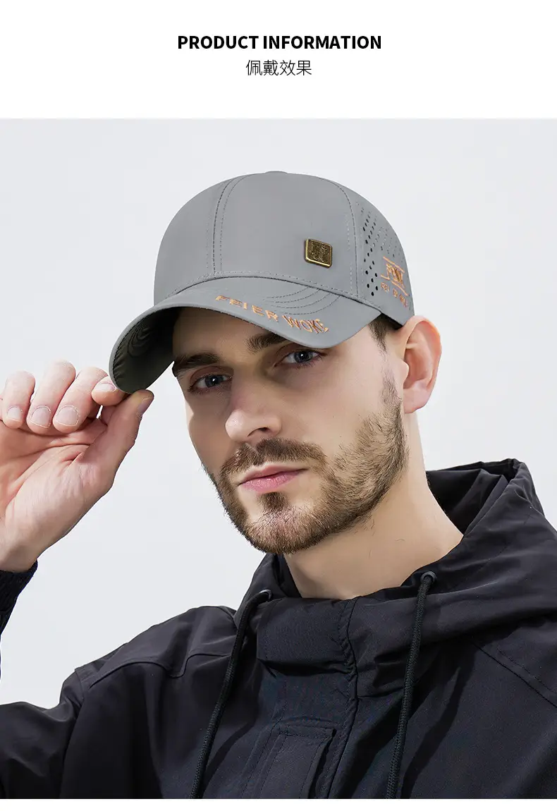 Men Mesh Cap Black Summer Outdoor Visor — feature 8