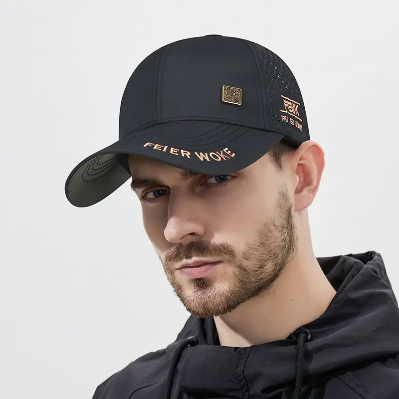 Men Mesh Cap Black Summer Outdoor Visor