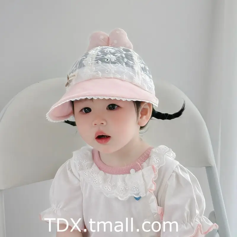 Baby Sun Hat with Lace Bow & Peaked Cap - Image 7