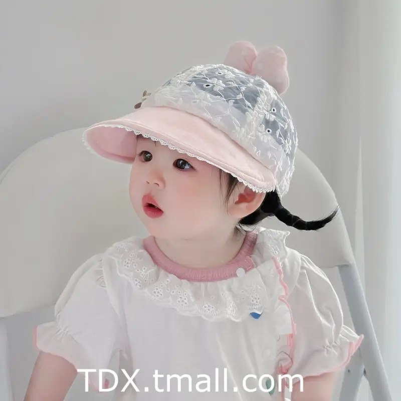 Baby Sun Hat with Lace Bow & Peaked Cap — feature 5