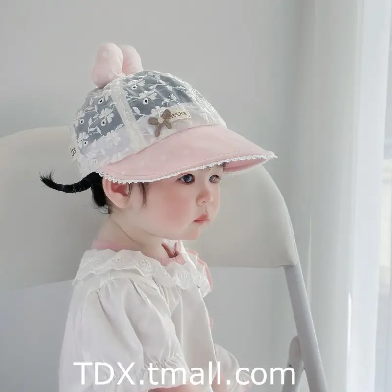 Baby Sun Hat with Lace Bow & Peaked Cap — feature 6