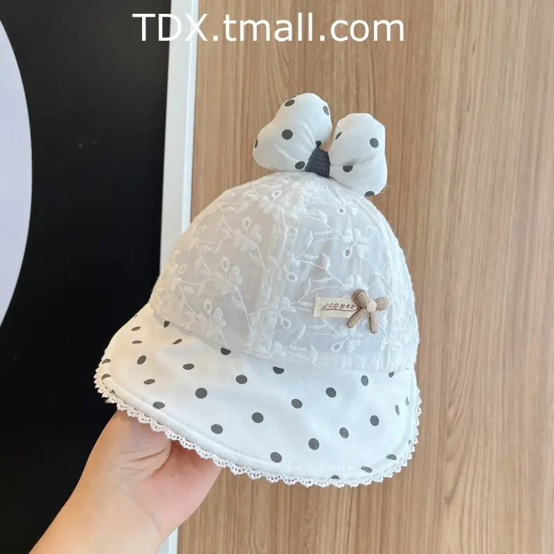 Baby Sun Hat with Lace Bow & Peaked Cap — feature 9